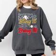 Baseball Moms Bling It & Their Sons Bring It For Women Comfort Colors Sweatshirt Pepper