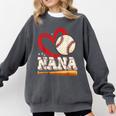 Baseball Nana Baseball Heart Family Matching Comfort Colors Sweatshirt Pepper