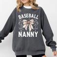 Baseball Nanny Baseball Coquette Bow Comfort Colors Sweatshirt Pepper Baseball Nanny Baseball Coquette Bow Comfort Colors Sweatshirt Pepper
