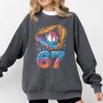 Baseball Player 67 Number 67th Sports Ice Cream Drip Comfort Colors Sweatshirt Pepper