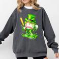 Baseball Player Ice Cream Drip Shamrocks St Patrick's Day Comfort Colors Sweatshirt Pepper Baseball Player Ice Cream Drip Shamrocks St Patrick's Day Comfort Colors Sweatshirt Pepper