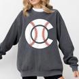 Baseball Sport Player Graphic Monogram Initial Letter C Comfort Colors Sweatshirt Pepper Baseball Sport Player Graphic Monogram Initial Letter C Comfort Colors Sweatshirt Pepper