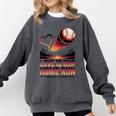Baseball Valentine Forever On Deck For You Comfort Colors Sweatshirt Pepper