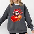 Baseball Valentine's Day Drip Ice Cream Team Comfort Colors Sweatshirt Pepper