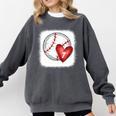 Bleached Custom Baseball Mom Number 7 Heart For Mom Comfort Colors Sweatshirt Pepper