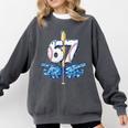 Blue Camo Baseball 67 Six Seven Camo Ice Cream Drip Boy Teen Comfort Colors Sweatshirt Pepper Blue Camo Baseball 67 Six Seven Camo Ice Cream Drip Boy Teen Comfort Colors Sweatshirt Pepper