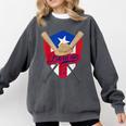 Boricua Puerto Rico Baseball Coqui Frog Pava Hat Fan Comfort Colors Sweatshirt Pepper