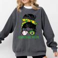 Brazil Baseball Mom Messy Bun Comfort Colors Sweatshirt Pepper Brazil Baseball Mom Messy Bun Comfort Colors Sweatshirt Pepper