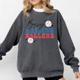 Busy Raising Ballers Retro Groovy Baseball Mom Outfit Comfort Colors Sweatshirt Pepper Busy Raising Ballers Retro Groovy Baseball Mom Outfit Comfort Colors Sweatshirt Pepper