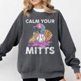 Calm Your Mitts Baseball Ice Cream Drip Crossed Bats Sport Comfort Colors Sweatshirt Pepper