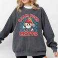 Calm Your Mitts Baseball Mom Sport Lover Comfort Colors Sweatshirt Pepper