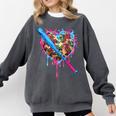 Camo Baseball Heart Drip Valentine Baseball Icecream Boys Comfort Colors Sweatshirt Pepper