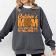 Catcher's Mom And Not Afraid Leopard Baseball Mom Comfort Colors Sweatshirt Pepper Catcher's Mom And Not Afraid Leopard Baseball Mom Comfort Colors Sweatshirt Pepper
