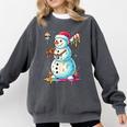 Christmas Baseball Snowman Drip For Boys Men Girls Women Comfort Colors Sweatshirt Pepper