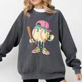 Cute Baseball Ice Cream Drip For Girls & Boys 2 Sides Comfort Colors Sweatshirt Pepper