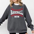 Cute Baseball Mom Laces Little League Women's Mother's Day Comfort Colors Sweatshirt Pepper