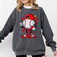 Cute Game Day Baseball Ice Cream Drip Valentine Love XOXO Comfort Colors Sweatshirt Pepper