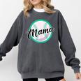 Cute Mama Script Font On Baseball Mom Comfort Colors Sweatshirt Pepper