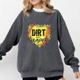 Dirt And Diamonds Baseball Leopard Baseball Mom Comfort Colors Sweatshirt Pepper