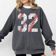 Distressed Baseball Number 32 Jersey Uniform Player Fan Comfort Colors Sweatshirt Pepper