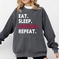Eat Sleep Baseball Repeat Baseball Player Comfort Colors Sweatshirt Pepper