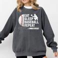 Eat Sleep Baseball Repeat Baseball Player Men Boys Comfort Colors Sweatshirt Pepper