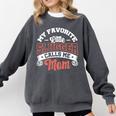My Favorite Little Slugger Calls Me Mom Proud Baseball Mom Comfort Colors Sweatshirt Pepper