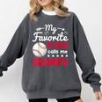 My Favorite Player Calls Me Grampy Baseball Grampy Comfort Colors Sweatshirt Pepper