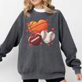 Football Basketball Baseball Heart Valentine Boys Men Kid Comfort Colors Sweatshirt Pepper