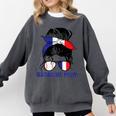 French Baseball Mom France Messy Bun Comfort Colors Sweatshirt Pepper French Baseball Mom France Messy Bun Comfort Colors Sweatshirt Pepper