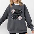 Game Day Baseball Retro Checkered Baseball Comfort Colors Sweatshirt Pepper
