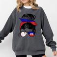 Haitian Baseball Mom Haiti Flag Baseball Girl Comfort Colors Sweatshirt Pepper Haitian Baseball Mom Haiti Flag Baseball Girl Comfort Colors Sweatshirt Pepper