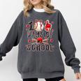 Happy 100 Days Of School Baseball Girls Coquette Bow Teacher Comfort Colors Sweatshirt Pepper Happy 100 Days Of School Baseball Girls Coquette Bow Teacher Comfort Colors Sweatshirt Pepper