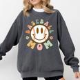 Happy Baseball Mom Groovy Retro Floral Smiling Face Comfort Colors Sweatshirt Pepper Happy Baseball Mom Groovy Retro Floral Smiling Face Comfort Colors Sweatshirt Pepper