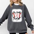 My Heart Is On That Field Baseball Mom Momm Comfort Colors Sweatshirt Pepper