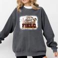 My Heart Is On That Field Baseball Mom Momm Premium Comfort Colors Sweatshirt Pepper