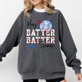 Hey Batter Batter Swing Graphic For Baseball Moms Comfort Colors Sweatshirt Pepper Hey Batter Batter Swing Graphic For Baseball Moms Comfort Colors Sweatshirt Pepper