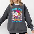 I Hit 100 Days Of School Baseball Ice Cream Drip Comfort Colors Sweatshirt Pepper