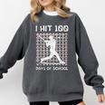 I Hit 100 Days Of School Baseball Player 100th Day Boys Kids Comfort Colors Sweatshirt Pepper
