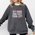 Hit Hard Run Fast Turn Left Baseball Player & Fan Premium Tri-Blend Comfort Colors Sweatshirt Pepper Hit Hard Run Fast Turn Left Baseball Player & Fan Premium Tri-Blend Comfort Colors Sweatshirt Pepper