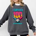 HUGvyn I Survived 100 Days Baseball Teacher Ice Cream Drip Comfort Colors Sweatshirt Pepper HUGvyn I Survived 100 Days Baseball Teacher Ice Cream Drip Comfort Colors Sweatshirt Pepper