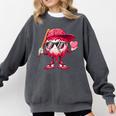 Ice Cream Drip Baseball Valentine's Day Spots Baseball Drip Comfort Colors Sweatshirt Pepper