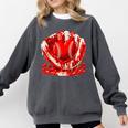 Ice Cream Drip Heart Valentines Day Baseball Boys Youth Kids Comfort Colors Sweatshirt Pepper