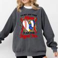I'm Their Biggest Fan Volleyball Baseball Mom Comfort Colors Sweatshirt Pepper