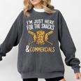I'm Just Here For The Snacks And Commercials Baseball Comfort Colors Sweatshirt Pepper
