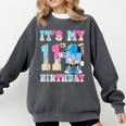 It's My 11th Birthday Baseball Ice Cream Drip Theme Comfort Colors Sweatshirt Pepper