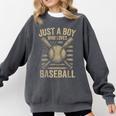 Just a Boy Who Loves Baseball Comfort Colors Sweatshirt Pepper Just a Boy Who Loves Baseball Comfort Colors Sweatshirt Pepper