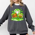 Kids St Patricks Day Shamrock Basketball Baseball Football Comfort Colors Sweatshirt Pepper