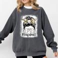 Leopard Messy Bun Mom Mother's Day Baseball Mommy Comfort Colors Sweatshirt Pepper Leopard Messy Bun Mom Mother's Day Baseball Mommy Comfort Colors Sweatshirt Pepper