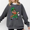 Leprechaun Baseball St Patricks Day Saint Pattys Men Boys Comfort Colors Sweatshirt Pepper